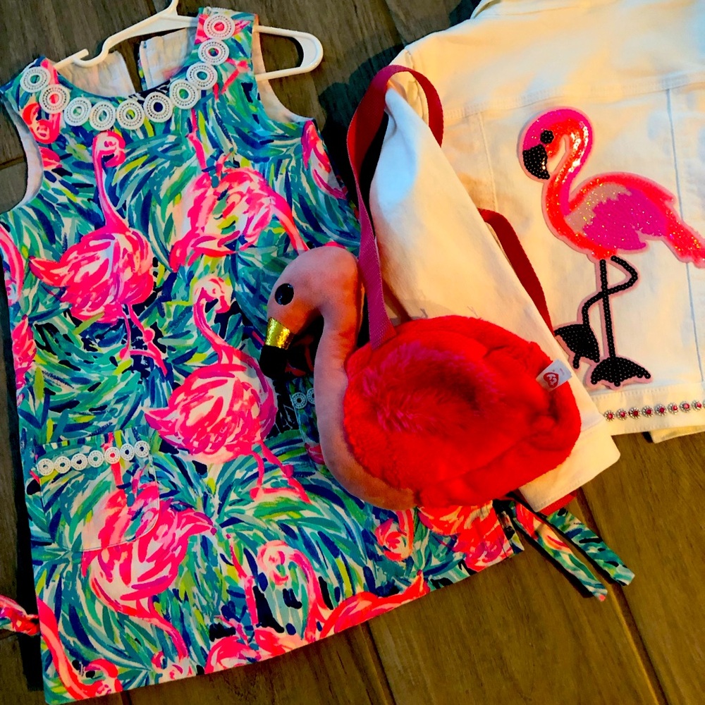 Colorful Flamingo Print Dress